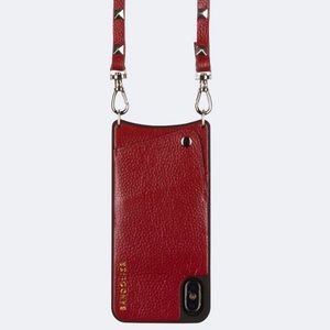 Bandolier Sarah Pebble Leather Crossbody-Crimson